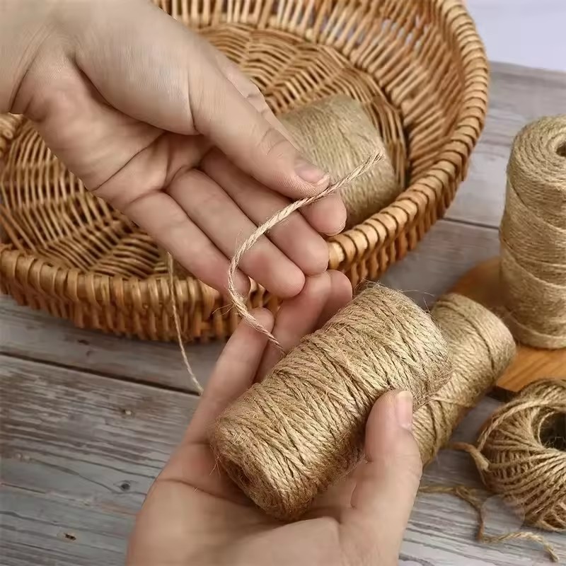 100m natural vintage corda de  - Twine Jute Natural avaliação e preço